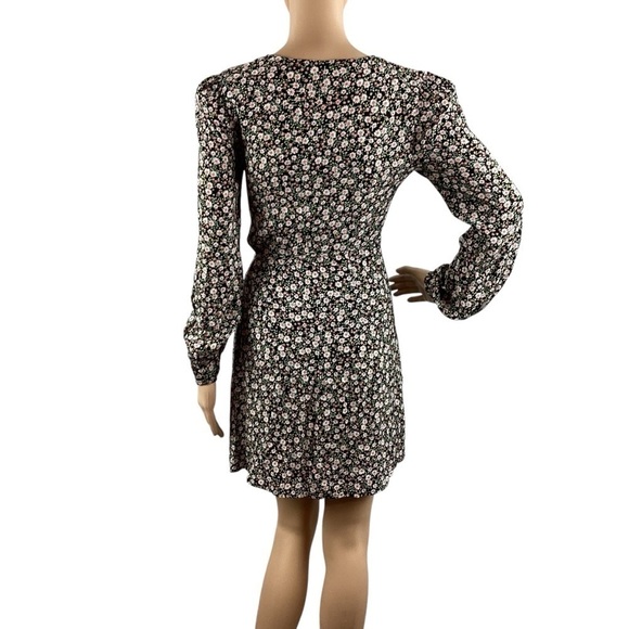 Elodie Floral Wrap Dress Size XS Black Multicolor - Picture 5 of 7